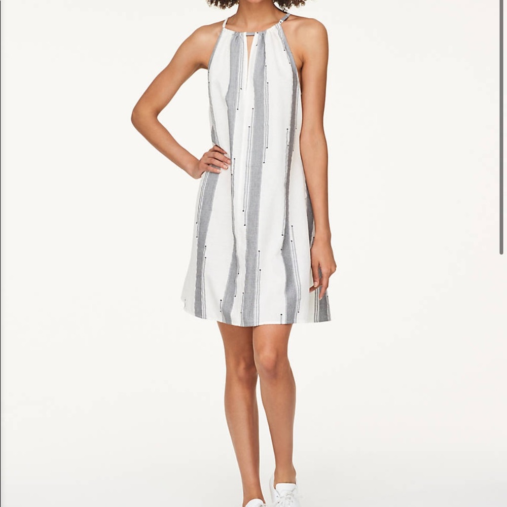 LOFT Lounge Dot Stripe Halter Dress